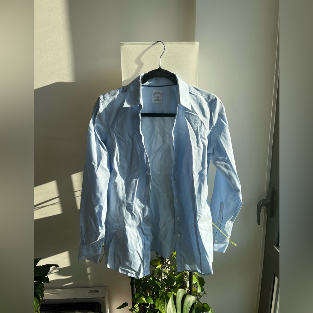Brooks Brothers button-down 100% cotton light blue shirt